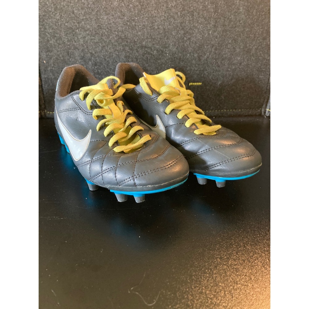 Nike Youth Soccer Cleats Gray Blue Volt Size 6Y EUR 36.5 524939-017